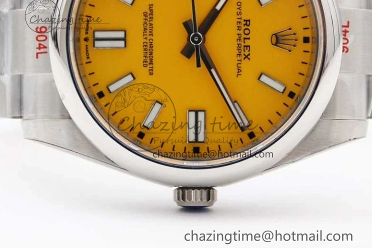 SS Bracelet Oyster 124300 EWF 1:1 41mm 904L Steel Yellow Perpetual Dial Best on A2824 Edition 0314